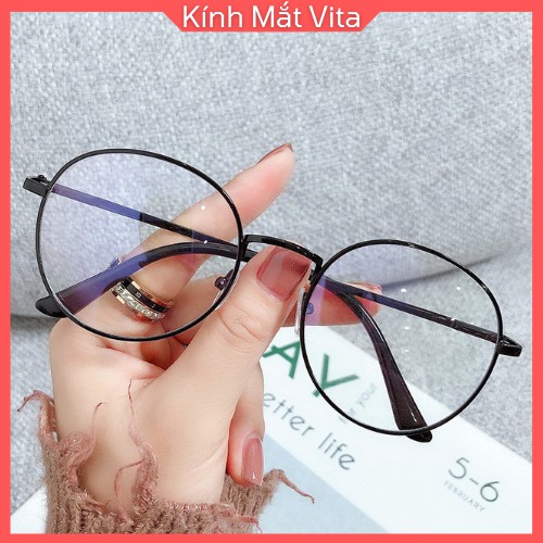 Gọng Kính Cận Nữ Shopvita Kính Cận Đẹp Không Độ Kính Gọng Tròn Ngố Chất Liệu Kim Loại Cao Cấp- VT1 | BigBuy360 - bigbuy360.vn