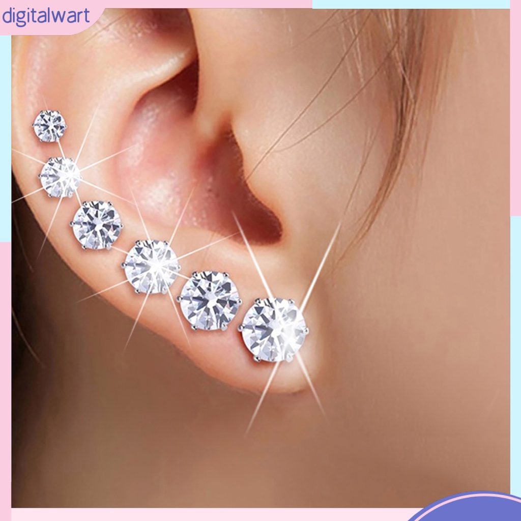 Dgggg Dgg✌❤ Set 12 Đôi Bông Tai Đính Đá Thời Trang Cho Nữ