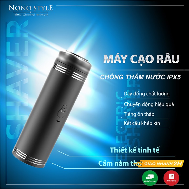 Máy cạo râu mini cầm tay - Đầu cạo 360 độ, 3 lưỡi dao cao cấp - Công suất 7W, sạc pin USB tiện lợi - BH 6 THÁNG