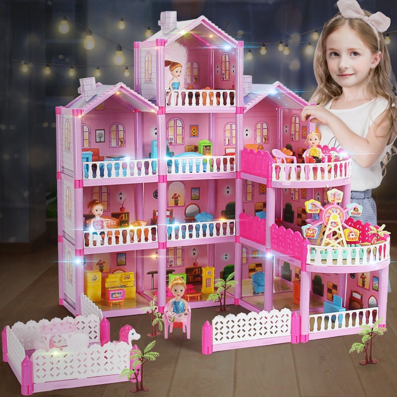 Nhà Búp Bê Công Chúa Đồ Chơi Có Đèn Và Phụ Kiện Cho Búp Bê