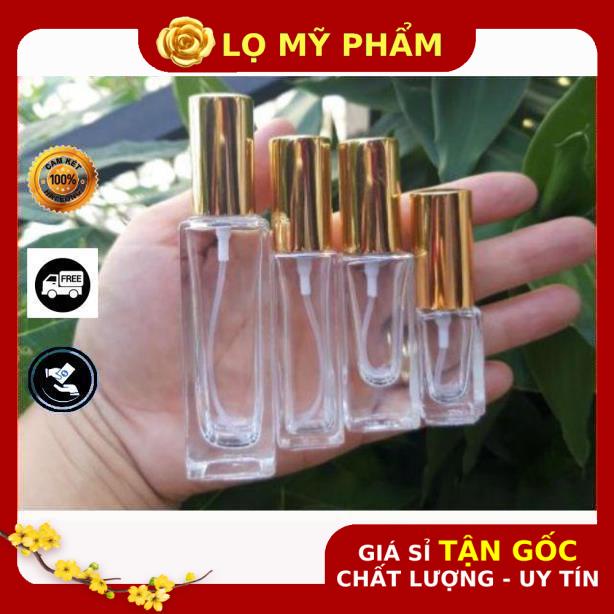 Lọ Chiết Nước Hoa ❤ GIÁ TỐT NHẤT ❤ Lọ chiết nước hoa vuông 25ml,20ml,10ml,5ml, phụ kiện du lịch