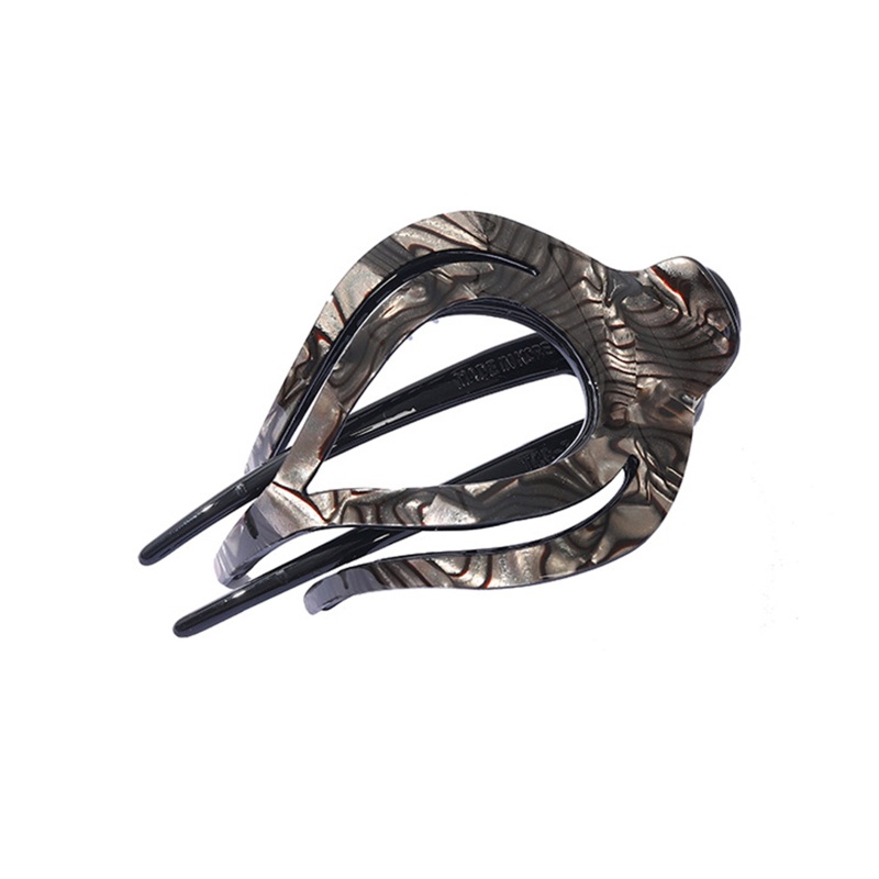 Youyo Kẹp Tóc Cong Họa Tiết Da Báo Kiểu Pháp Không Trơn Trượt