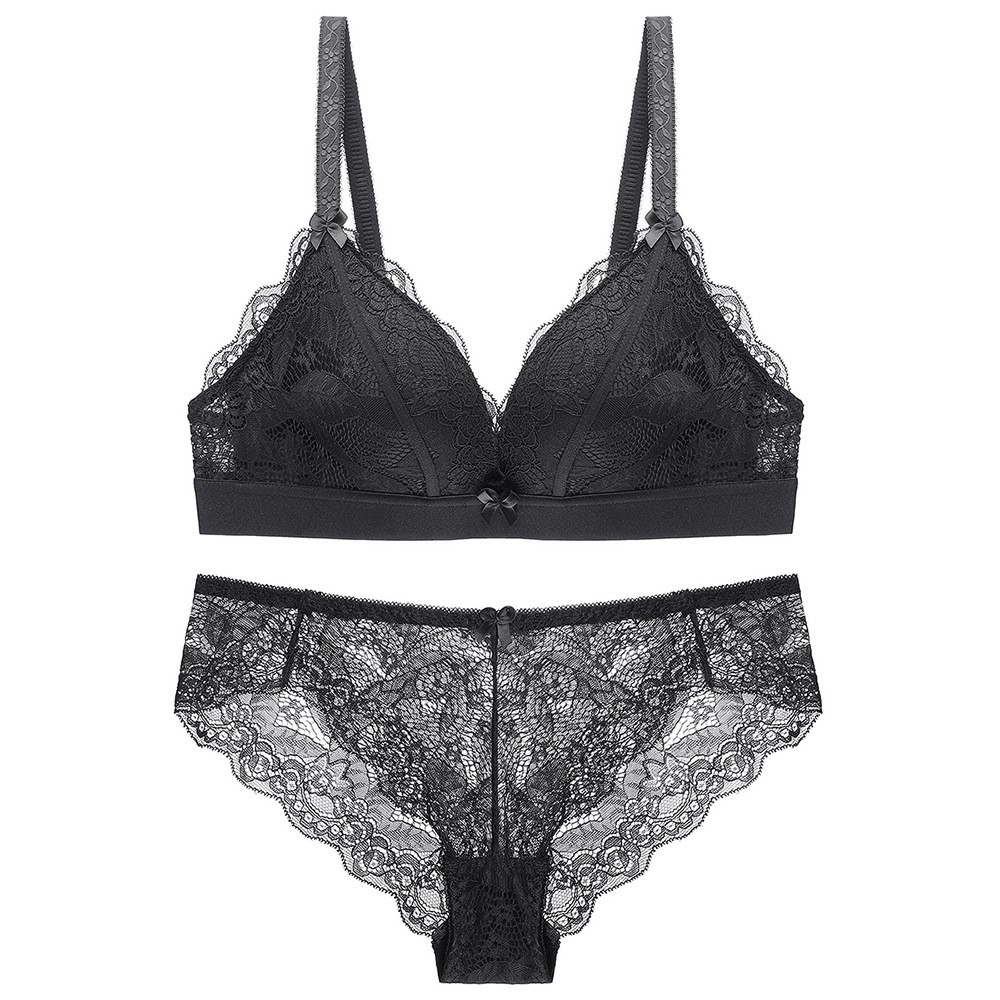 [Freeship 50k] Bộ đồ lót cao cấp không gọng đệm vừa quần ren xuyên thấu | BigBuy360 - bigbuy360.vn