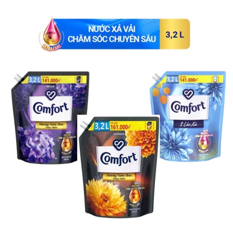 NƯỚC XẢ LÀM MỀM VẢI COMFORT TÚI 3,2L