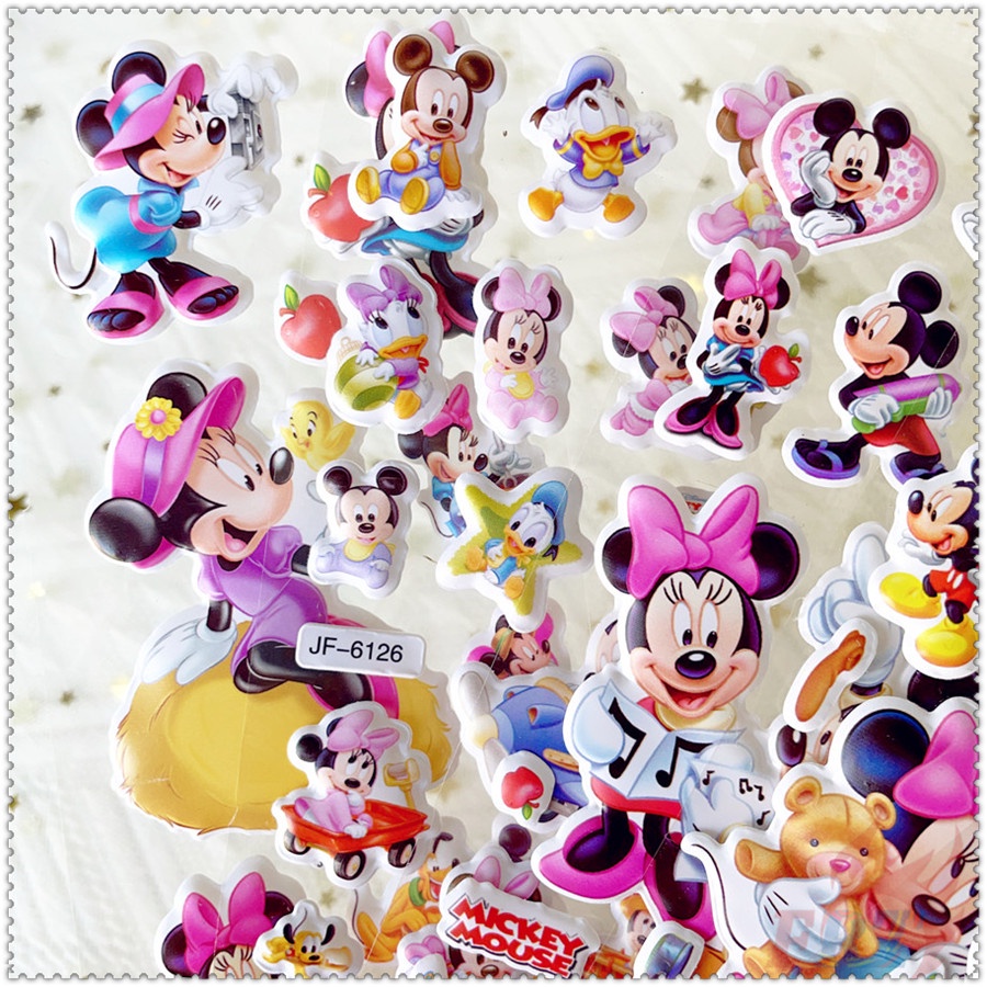 ❀ Hình Dán Phần Thưởng Mickey & Minnie Q-1 Tự Làm ❀ 1 Miếng Dán Bong Bóng 3D Bằng PVC Chống Nước