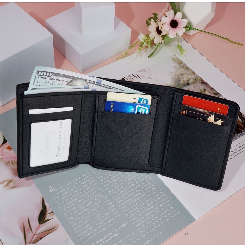 Ví Ngắn 30% Vải Canvas Đa Năng Phong Cách Mới Cho Nữ