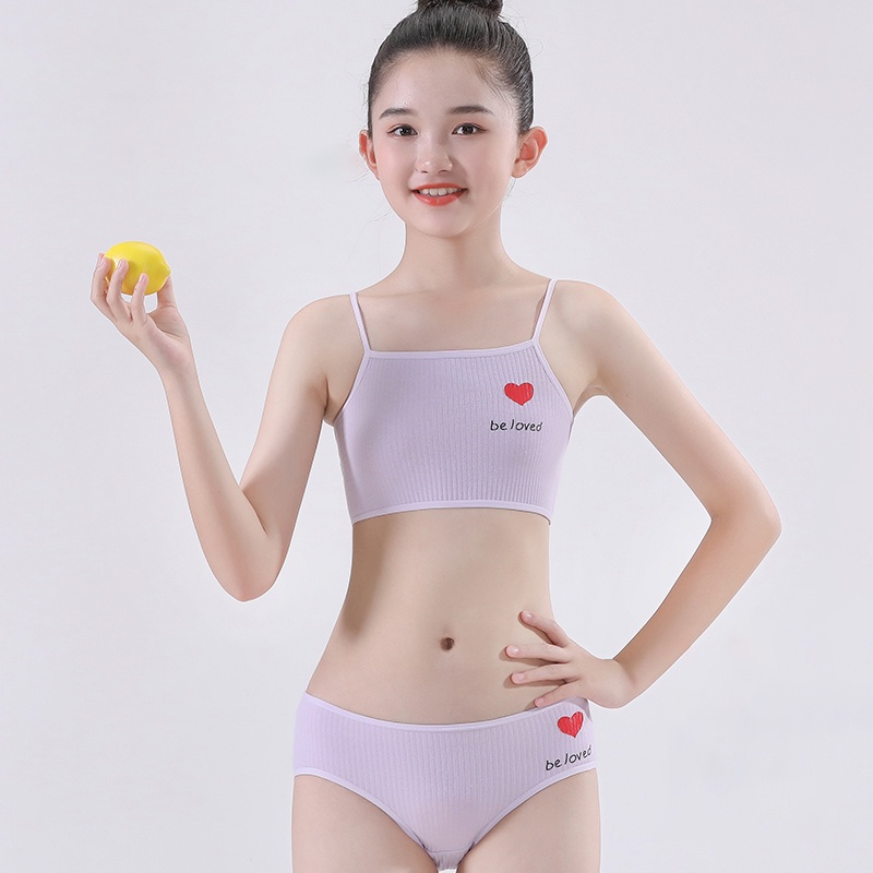 Bộ Đồ Lót Không Tay Thoáng Khí Dành Cho Bé Gái