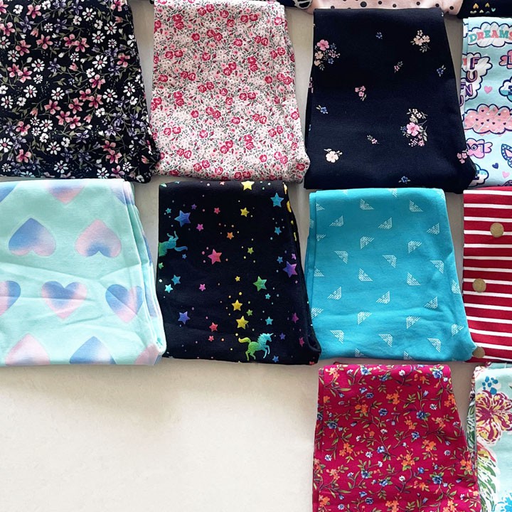 Quần legging dài hoa văn cho bé gái từ 9kg đến 24kg