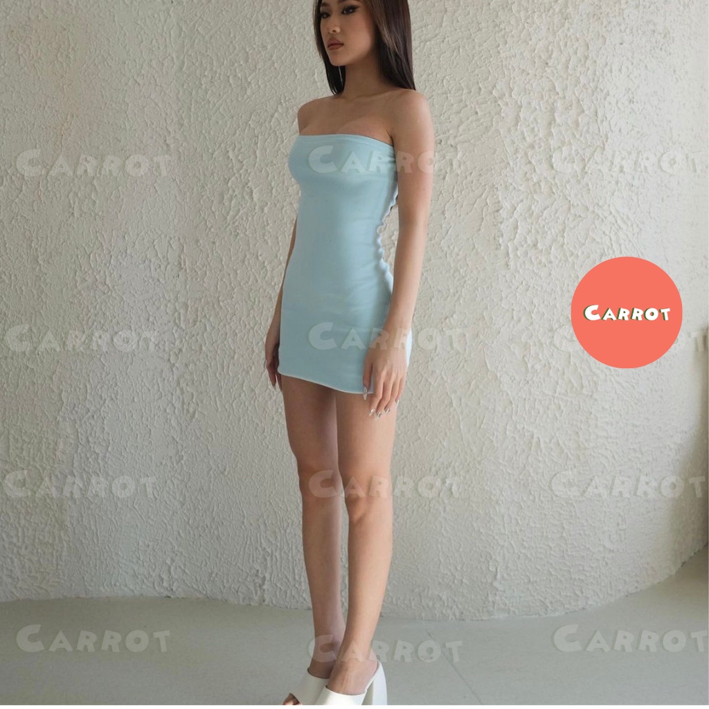 Đầm body cúp ngực ôm dáng sexy thiết kế ôm eo, đầm ống dáng ngắn màu đen màu xanh dự tiệc Carrotxinhdep