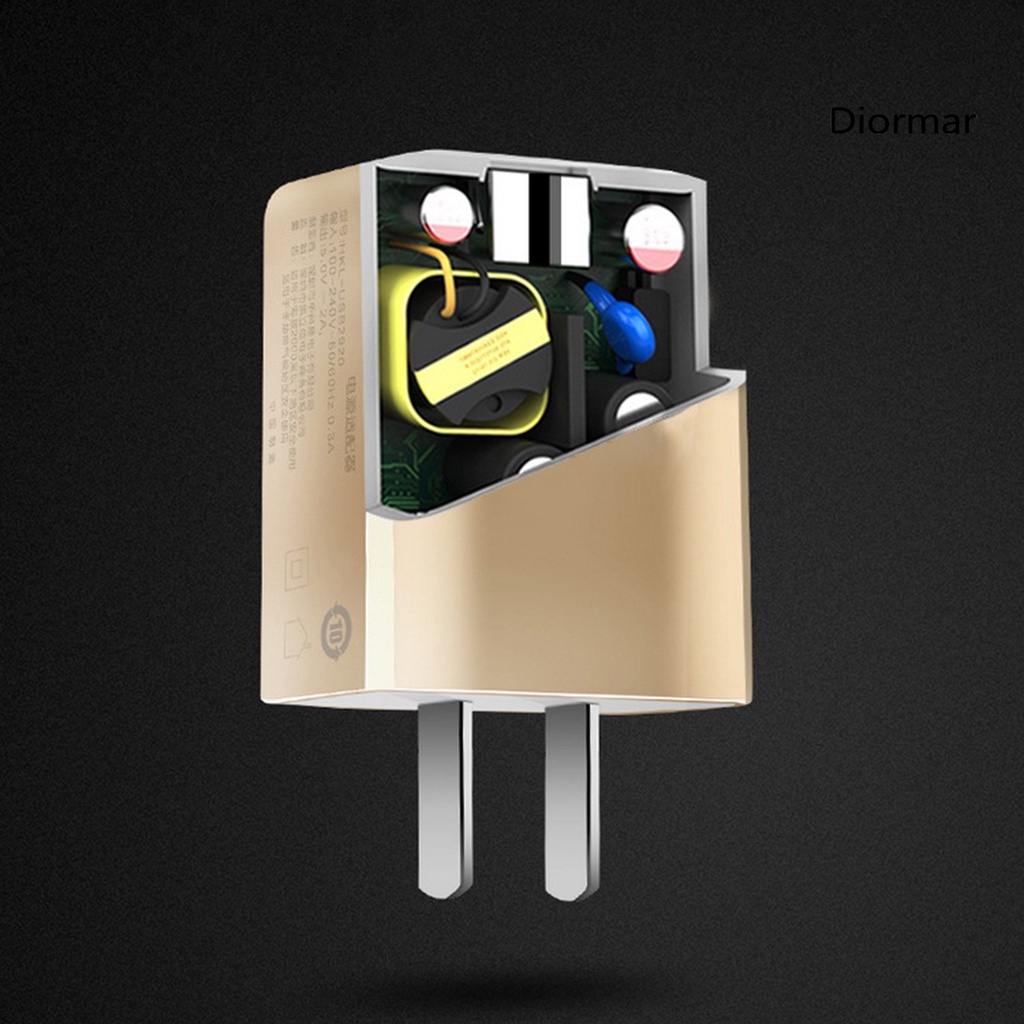 Cốc Sạc Điện Thoại Hai Cổng Usb Màu Trơn