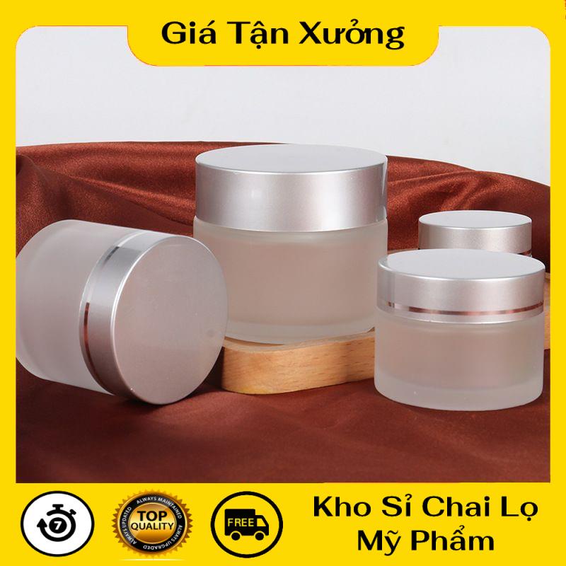 Hũ Chiết Mỹ Phẩm ❤ TRÙM SỈ ❤ Hũ Chiết Mỹ Phẩm Thủy Tinh Nắp Bạc 5g,10g,15g,20g,30g,50g , Hũ đựng mỹ phẩm .