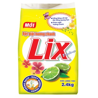 Bột giặt quần áo lix 2.4kg hương chanh