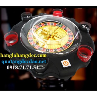 Vòng xoay Drinking Roulette 06 ly sát phạt, dùng pin, nắp đậy trong suốt tránh thất lạc viên bi tiện dụng
