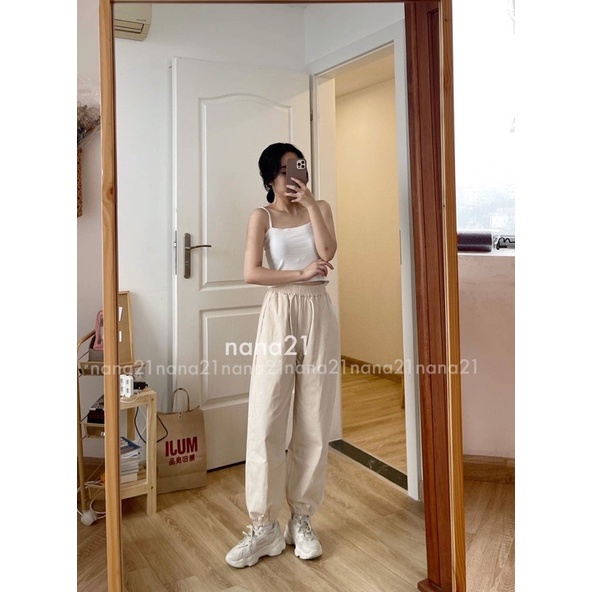 Quần jogger vải thô kaki