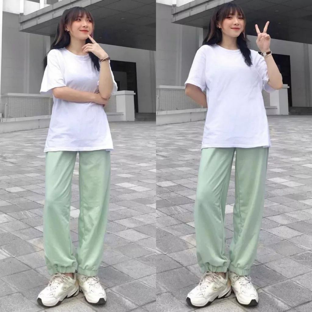 Quần Jogger Simple Bo Gấu Ống Rộng Thể Thao Form Rộng Ulzzang Unisex (8 Màu)