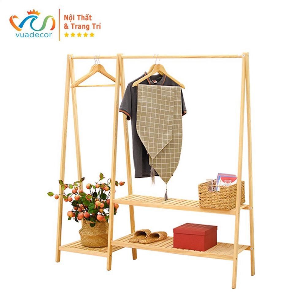 Kệ chữ A đôi, Giá treo quần áo đôi gỗ thông, Giá Gỗ Treo Quần Áo, Giá Treo Quần Áo Shop