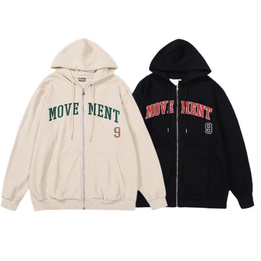 Áo Khoác Nỉ Hoodie Zip MOVE MENT Nam Nữ Ulzzang Unisex.