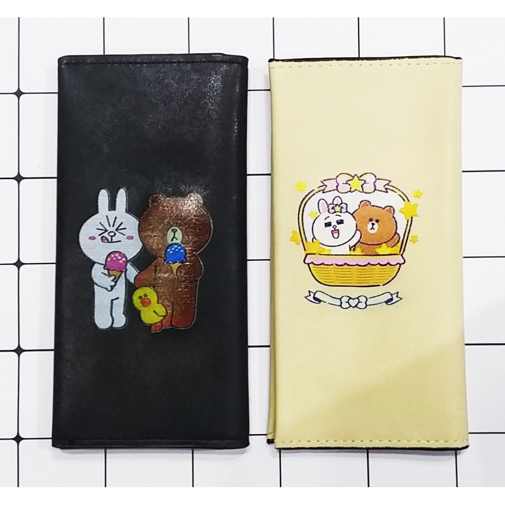 Ví gấu brown thỏ cony da lộn dạng dài VLDI5 bóp cầm tay cute dễ thương