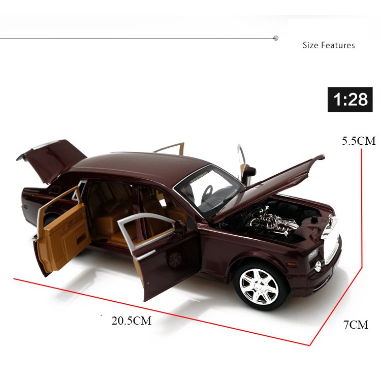 Ô tô Mô hình ROLLS ROYCE PHANTOM Tỉ lệ 1:24 XLG. Mô hình xe sang, xe hơi cao cấp