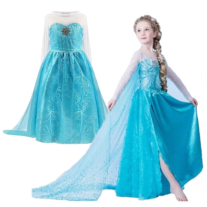 Đầm Hóa Trang Công Chúa Elsa Cho Bé Gái