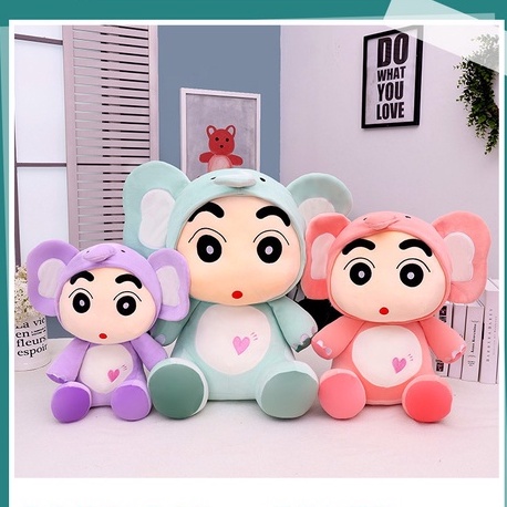Gấu Bông Cu shin Đội Mũ Con Voi Cute, Shin Bút Chì - Hàng Quảng Châu Cao Cấp