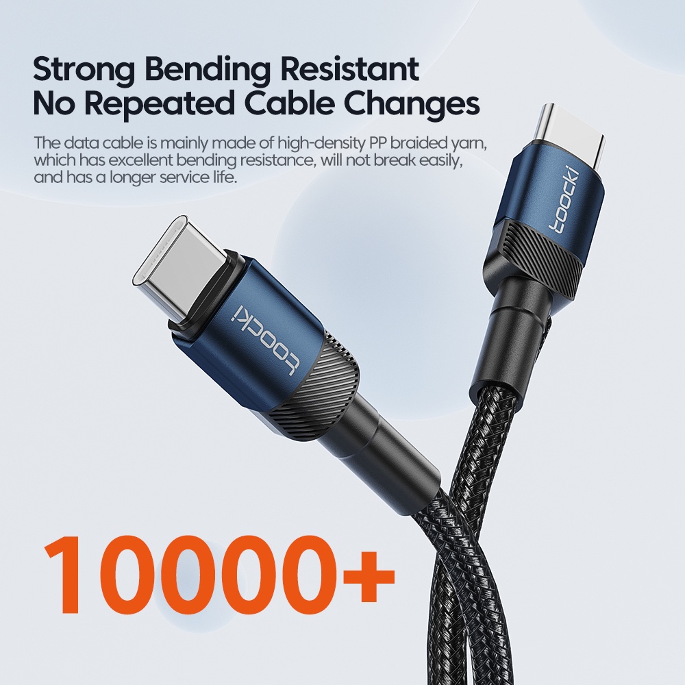 Dây Cáp Sạc Nhanh Toocki 100W USB Type C Sang Type C 60W Cho Máy Tính Bảng Samsung Huawei