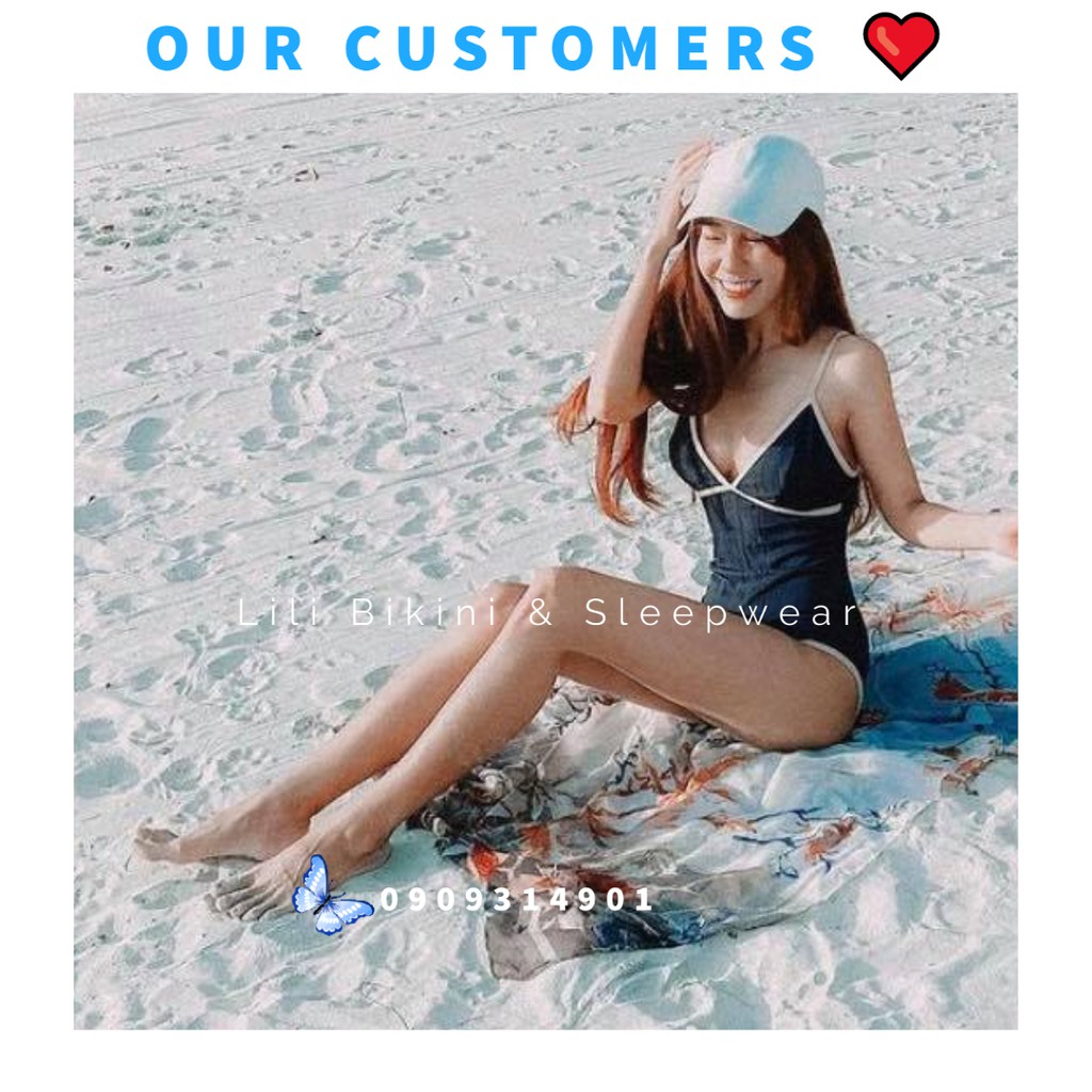 Bikini mẫu mới 2022 Hàn Quốc màu xanh navy viền sang trọng, tôn dáng hàng cao cấp vải xịn có mút lót ngực | BigBuy360 - bigbuy360.vn