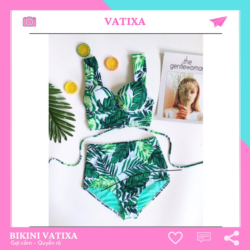 Bikini đồ bơi đi biển 2 mảnh cạp cao có gọng đi biển đi bơi đẹp VATIXA BKN52