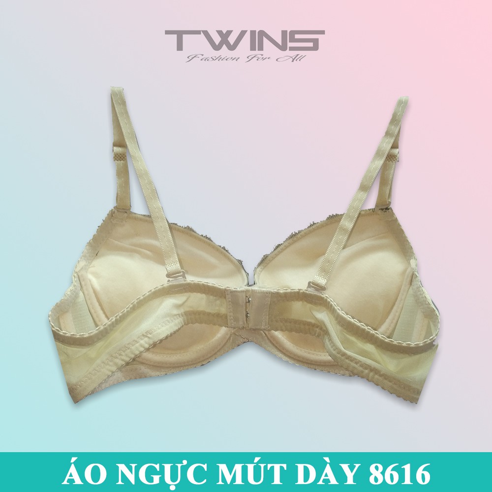 Áo ngực nữ ren mút dày nâng ngực tạo khe SD8616 có gọng cúp xéo mềm mịn size 32-34-36 mặc áo dài