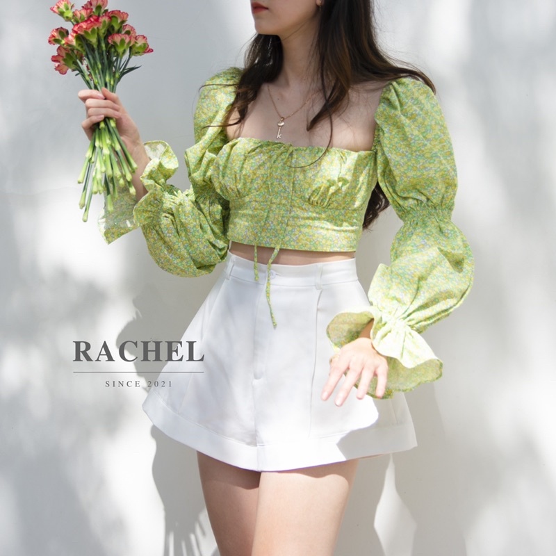 Quần đùi ống loe hack dáng Hebe shorts - rachelbyngn
