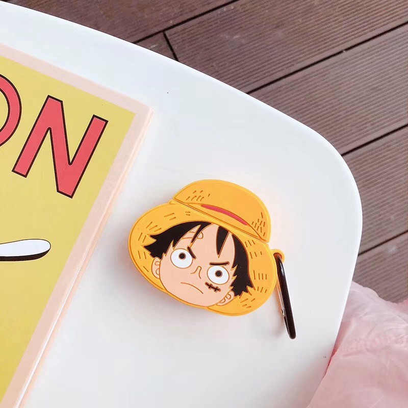 AirPods 1 2 Case Popular Japanese Anime ONE PIECE Cartoon Luffy Anti-drop Silicone wireless bluetooth earphone protective cover