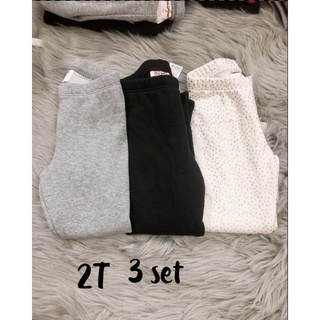 set quần legging lót lông bé gái