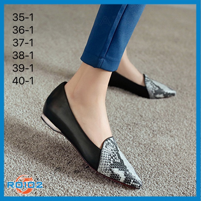 Giầy búp bê da rắn ro102