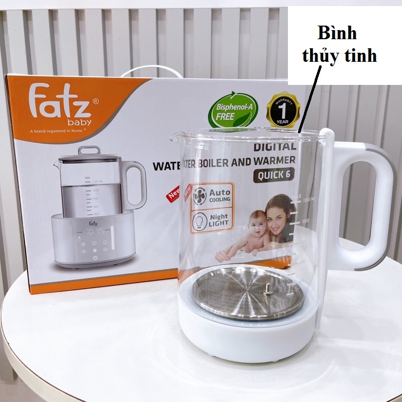 Bình thủy tinh cho máy đun và hâm nước điện tử Fatzbaby chính hãng