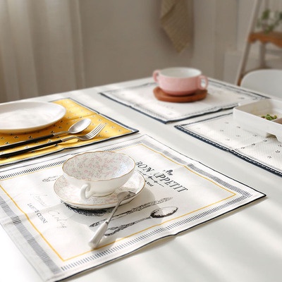 Khăn ăn bằng vải lanh Cotton thiết kế đơn giản trang trí nhà cửa