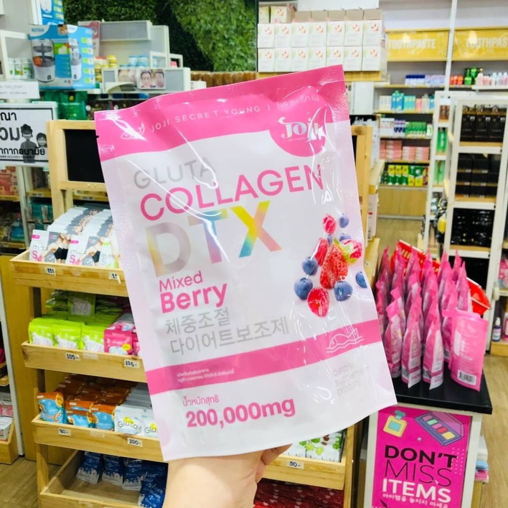 Detox giảm cân khử mỡ đẹp da trái cây GoJI Secret Young Gluta Collagen DTX Mixed Berry Thái Lan