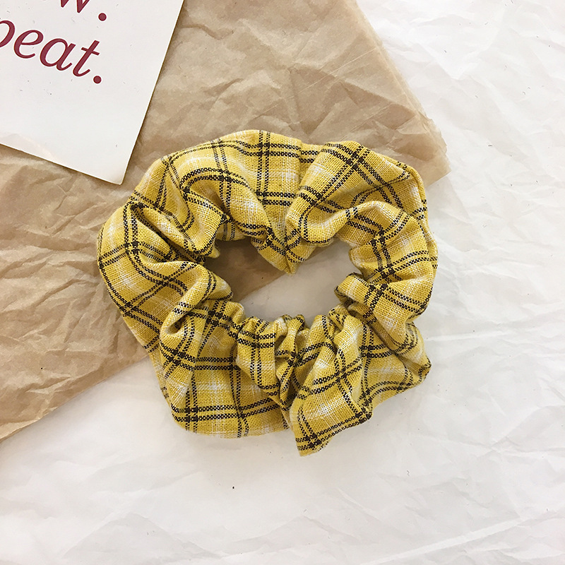 Dây Cột Tóc Cao Su Bản Lớn In Họa Tiết Phong Cách Preppy Thời Trang Xuân Hè Cho Nữ