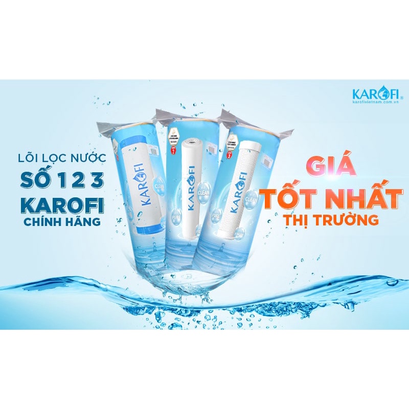 Bộ 3 Quả Lọc Chính Hãng KAROFI công nghệ lọc Smax Duo - New 2021