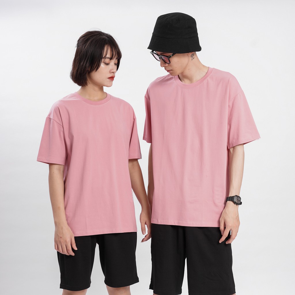 Áo thun Unisex  Basic Tee phông trơn nam nữ tay lỡ oversize form rộng V11