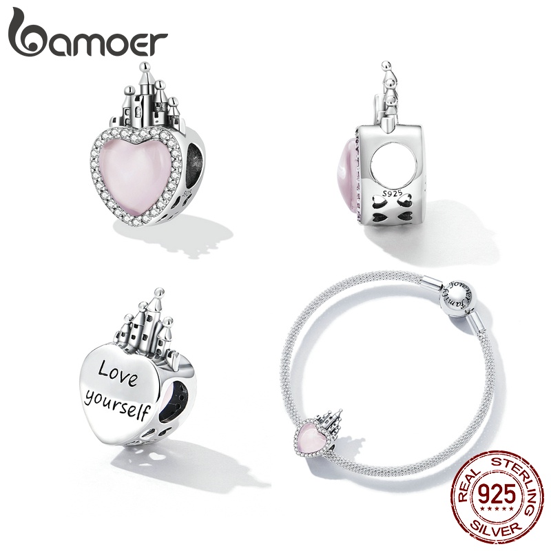 Mặt phụ kiện BAMOER SCC2207 hình trái tim lâu đài xinh xắn