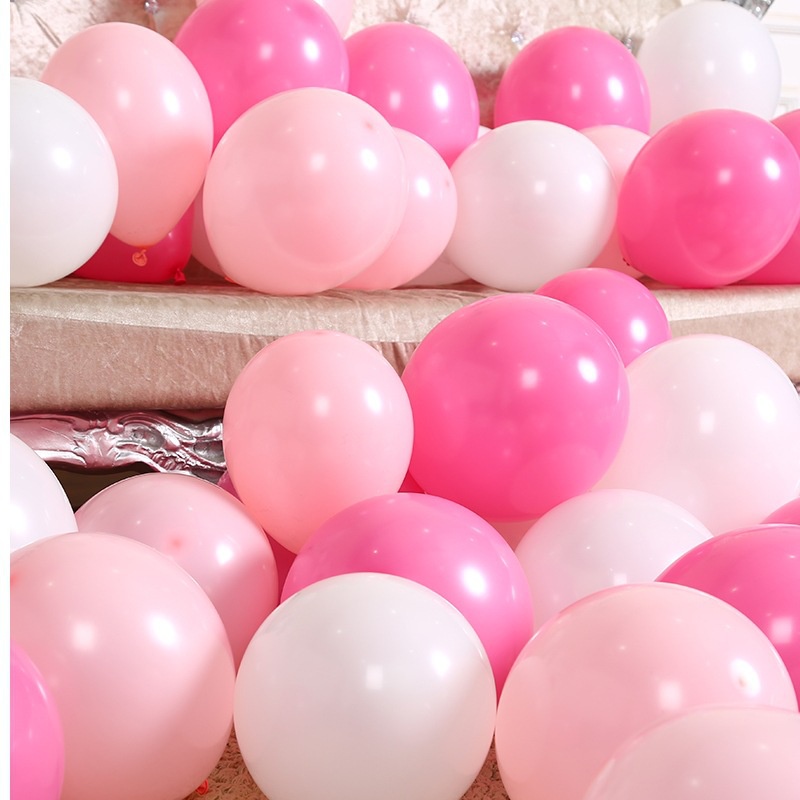 Combo 100 bóng bay hồng đậm mix hồng pastel YH900