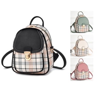 Balo mini da nữ thời trang kẻ caro đeo 2 kiểu balo và túi đeo chéo, balo nữ đi làm, đi dạo phố