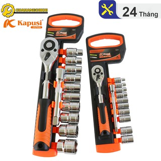 Bộ tuýp 12 chi tiết vặn VĨNH VIỄN không trờn thép Crv cao cấp - Bảo hành 24 tháng - bộ khẩu sửa chữa xe máy