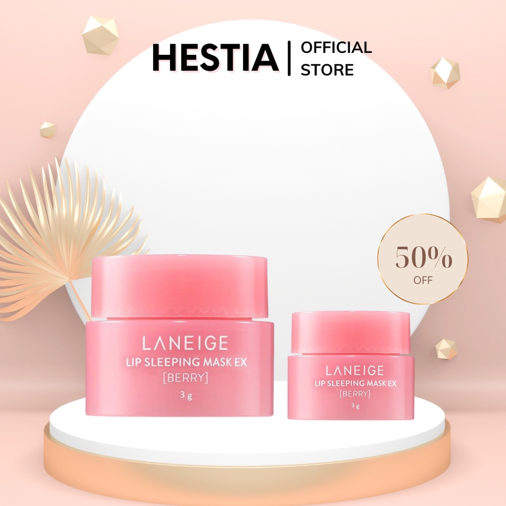 Mặt nạ ngủ môi Laneige Lip Sleeping Mask minisize 3g làm mềm căng mọng dưỡng ẩm khử thâm môi chăm sóc sắc đẹp Hestia