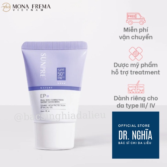 KCN KEM CHỐNG NẮNG MẪU MỚI MONA SUNPRE FREMA HIGH PROTECTION VÀNG AAL / XANH EG/ TÍM EP