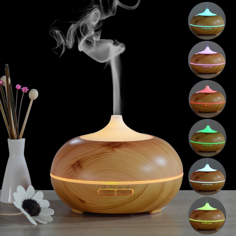 MÁY KHUẾCH TÁN TINH DẦU ĐÈN XÔNG TINH DẦU AROMA DIFFUSER 550ML KÈM ĐIỀU KHIỂN TỪ XA