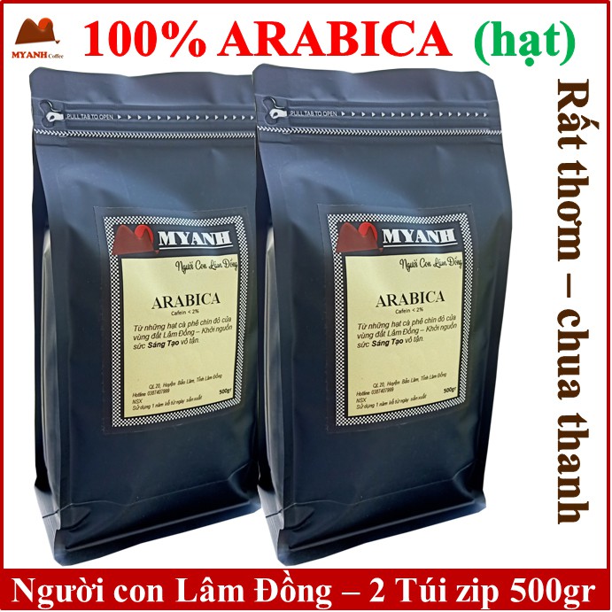 1kg cà phê Arabica rang mộc (hạt) nguyên chất - cà phê sạch Lâm Đồng - Myanh coffee