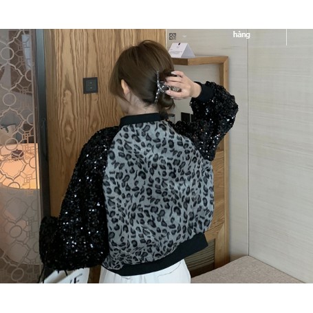 [ ORDER 10-15 NGÀY+ ẢNH THẬT] ÁO KHOÁC DA BEO DA BÁO PHỐI TAY KIM SA K37882 | BigBuy360 - bigbuy360.vn