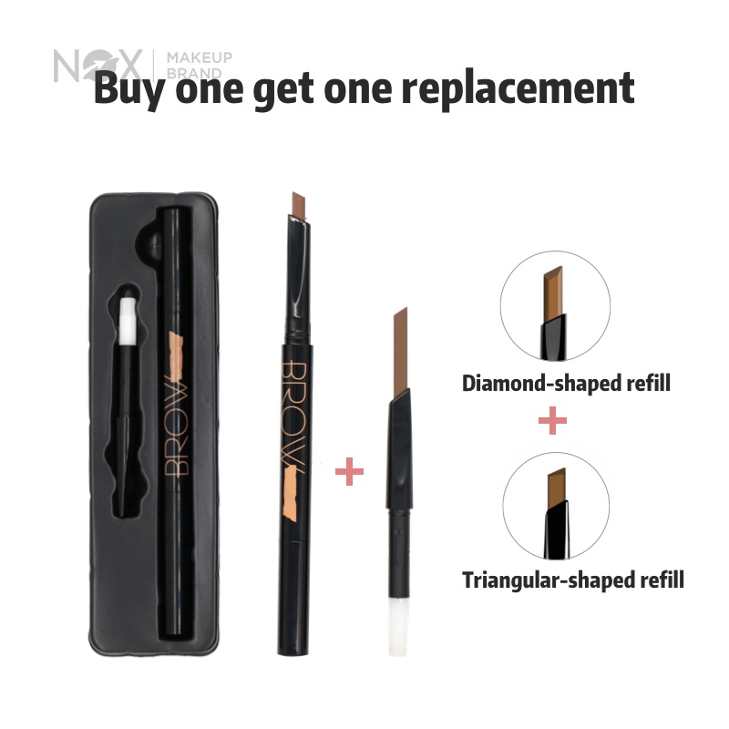 Chì kẻ mày NOX trang điểm lâu trôi thiết kế hai đầu kèm 1 lõi thay thế tiện lợi 0.3 g | BigBuy360 - bigbuy360.vn