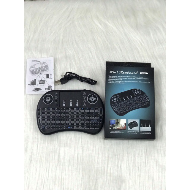 Bàn phím kiêm chuột bay i8 pin lithium Có đèn Led